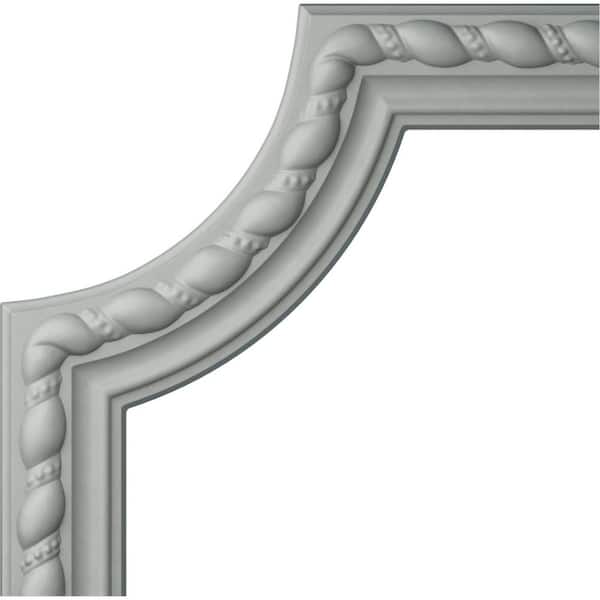 Ekena Millwork 10 in. x 7/8 in. x 10 in. Urethane Devon Rope Panel Moulding Corner (Matches Moulding PML02X00DE)