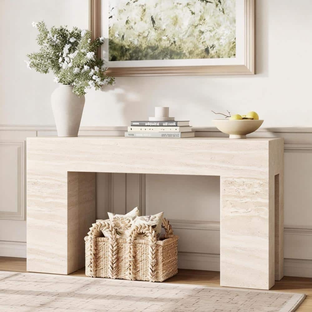 63 in. Console Table Rectangle Wood Console Table, Entryway Table for Entrance, Living Room