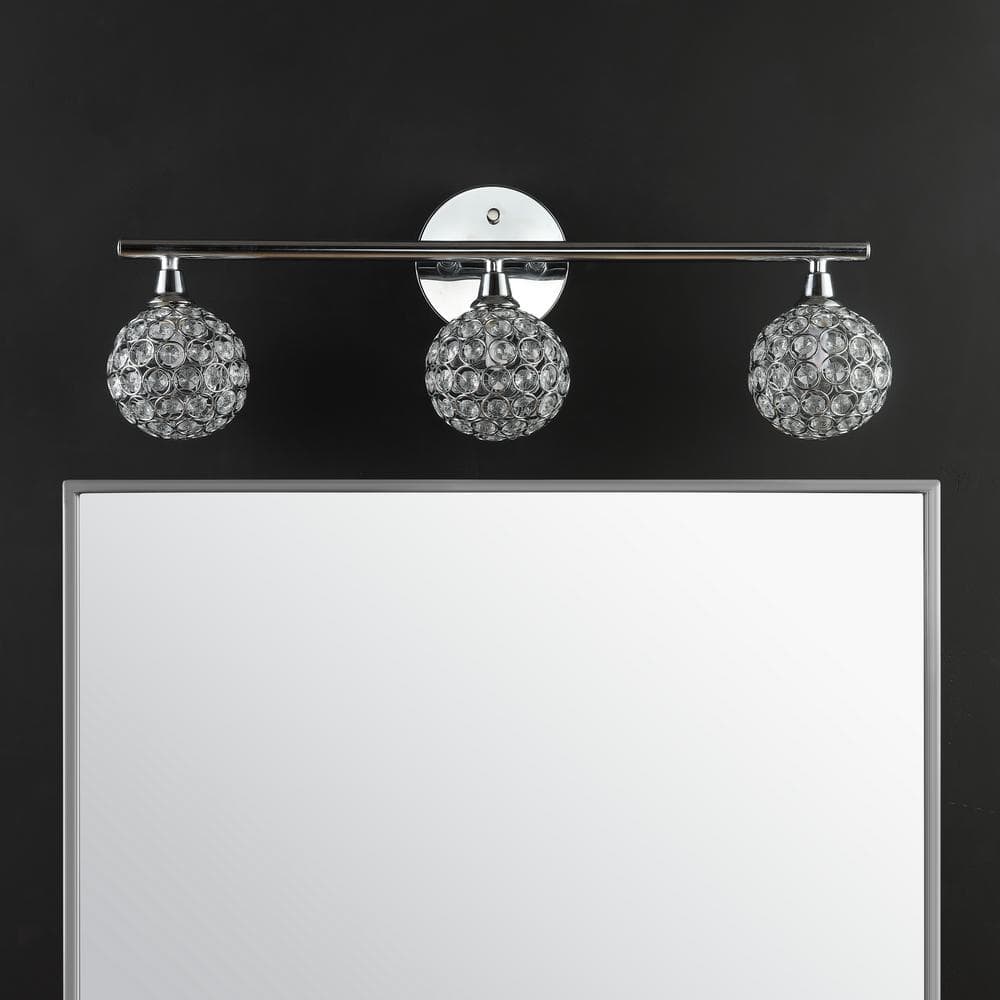 Maeve 8" Chrome and Clear Glass Outdoor Vanity Light