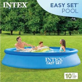 Intex Easy Set 12.5 x 11.6 Inflatable Blue Vinyl Above Ground Pool