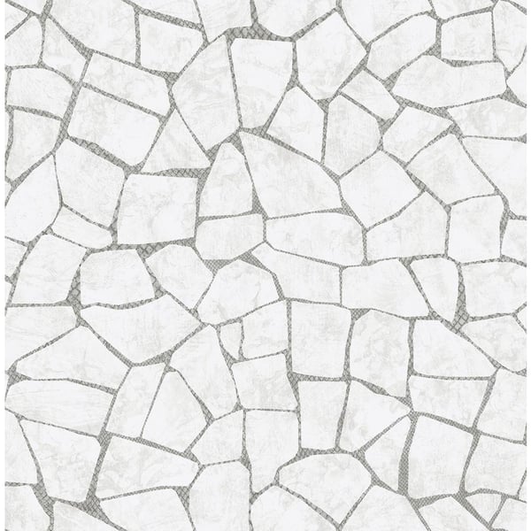CASA MIA Skin Effect Off White and Grey Paper Non-Pasted Strippable Wallpaper Roll (Cover 56.05 sq. ft.)