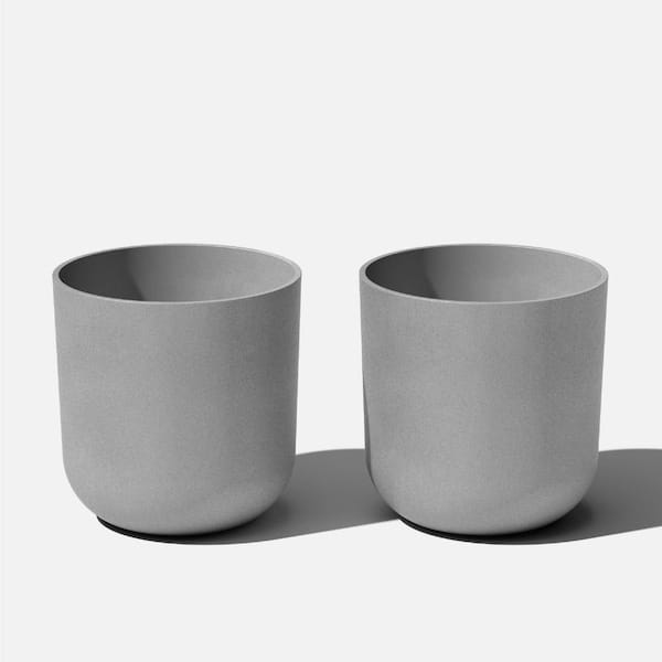 Veradek Kona 15 in. Round Gray Plastic Planter (2-Pack)