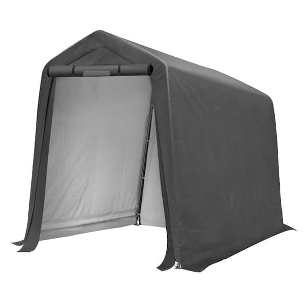6 ft. x 7 ft. Outdoor Storage Shed-Heavy Duty Storage Shelter Tent for Bike, ATV, Motorcycle Carport, Gray
