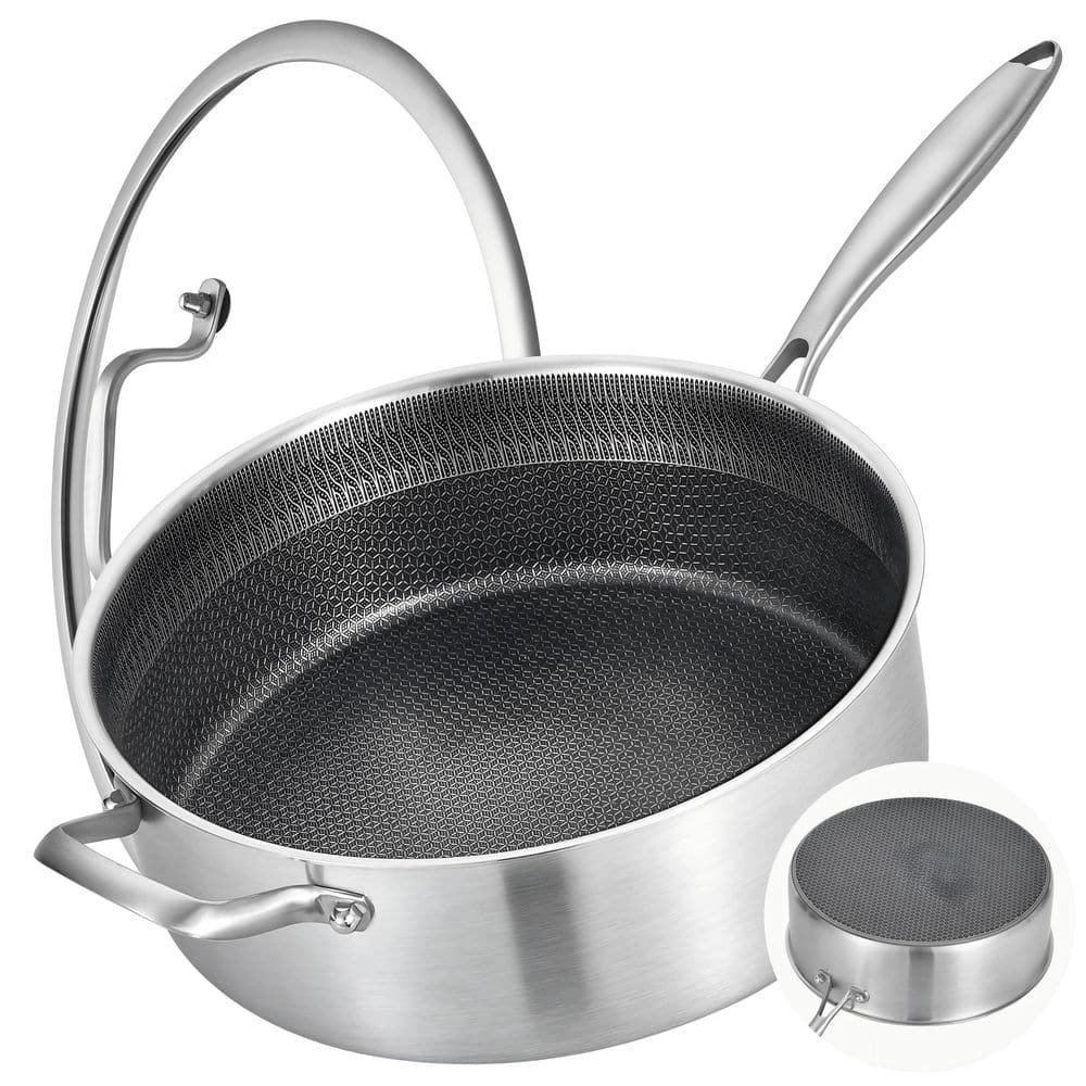 7 qt. Stainless Steel Non Stick Saute Pan with Lid, Induction Cooking Pan, Dishwasher and Oven Safe price history on PriceWatchPro