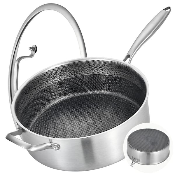 7 qt. Stainless Steel Non Stick Saute Pan with Lid, Induction Cooking Pan, Dishwasher and Oven Safe