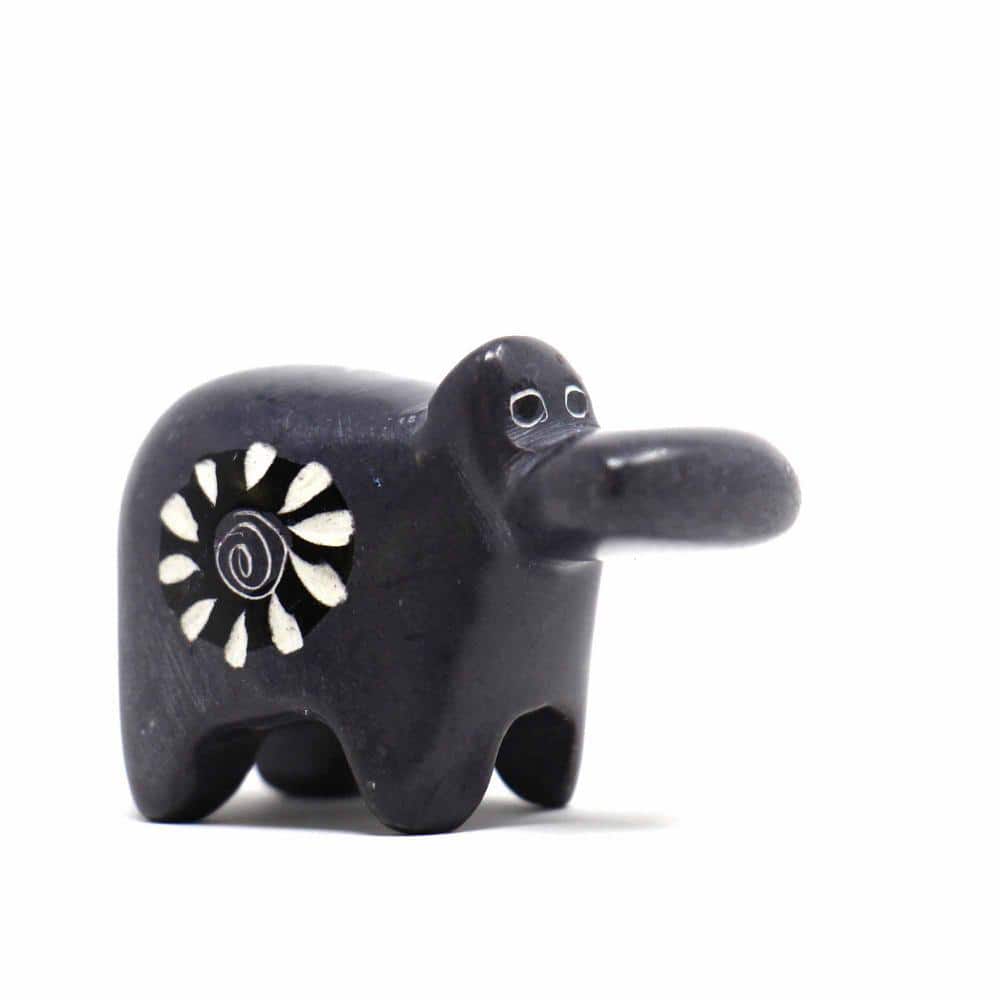 Hand-Painted Multicolor Soapstone Hippo Figurines Set