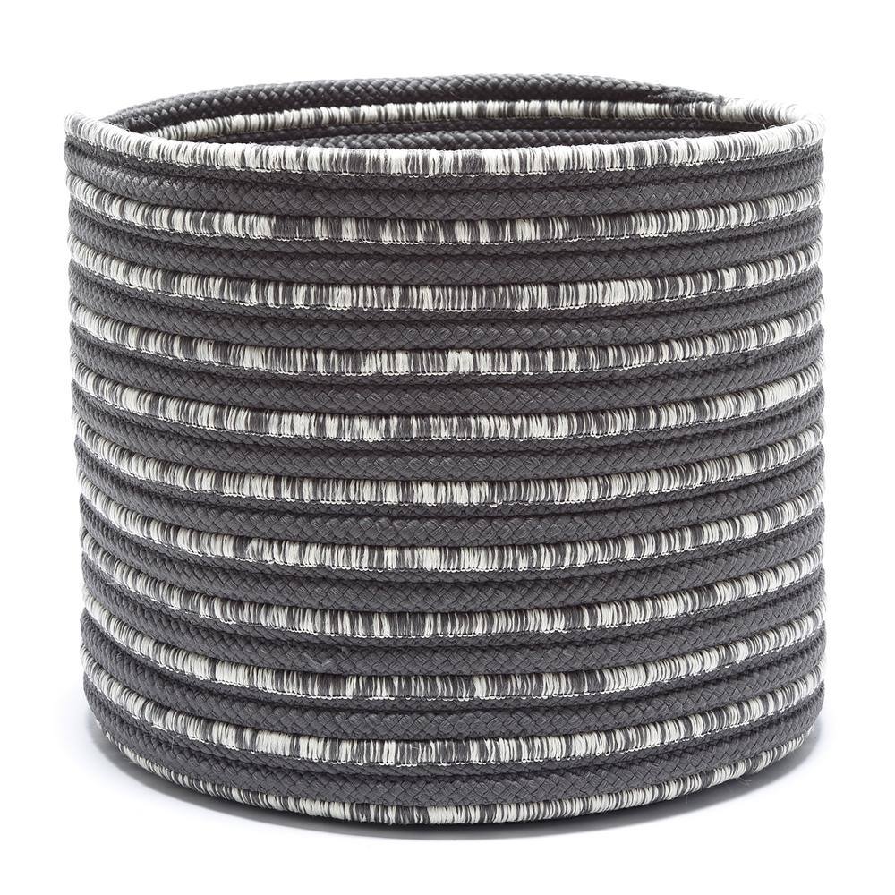 Havana 19 in. x 19 in. x 15 in. Round Polypropylene Basket in Gray