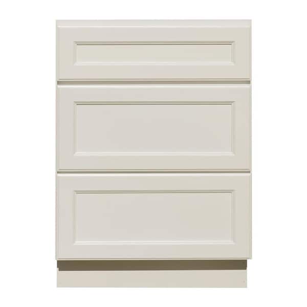 LIFEART CABINETRY LaPort Assembled 21x34.5x24 in. Base Cabinet with 3 Drawers in Classic White