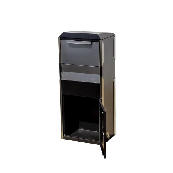 Winfield Black with Stainless Steel Free-Standing Locking Parcel