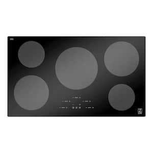 36 in. 6 Burner Top Control Induction Cooktop in Black Glass