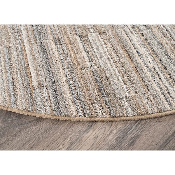Studio Plush Pixel 5 ft. Round Tan/Gray Modern Abstract Area Rug