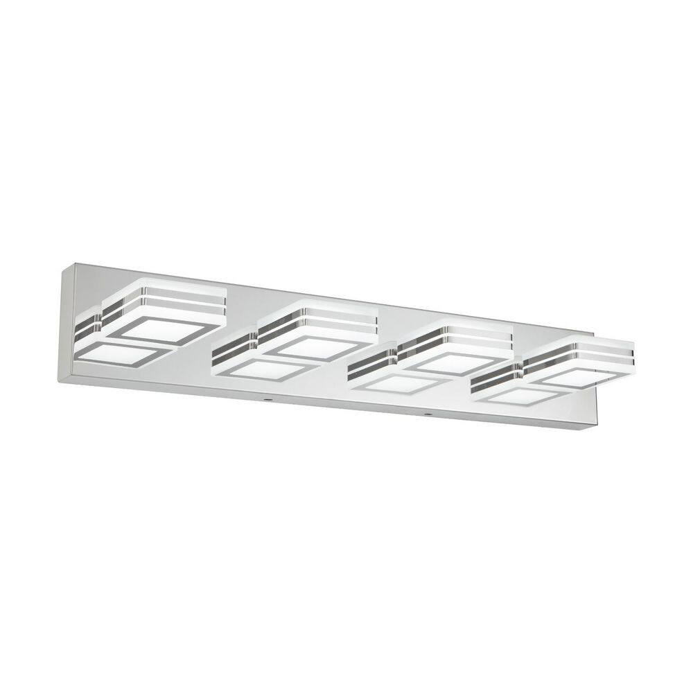 25.6 in. 4-Light Bathroom Chrome Acrylic LED Vanity Light Over Mirror with 360° Rotating Lamp Head price history on PriceWatchPro