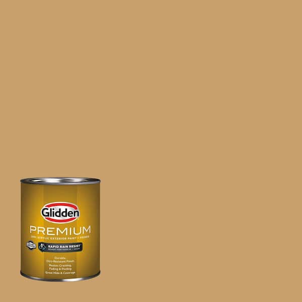 Glidden Premium 1 qt. PPG1089-5 Bleached Maple Flat Exterior Latex