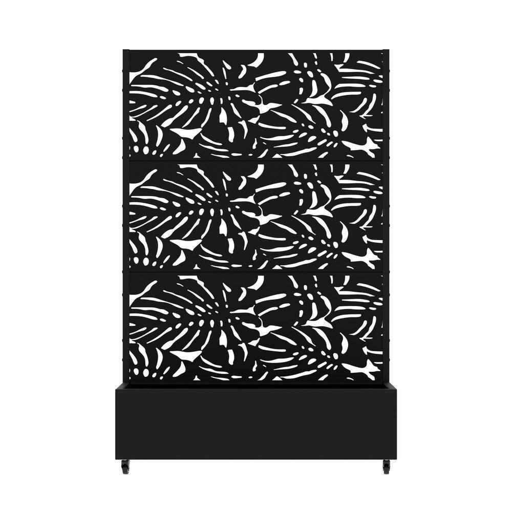 72 in. H x 47 in. W x 16 in. L Metal Black Rectangle Pots and Planter Raised Box with Trellis for Vine Climbing Plants price history on PriceWatchPro