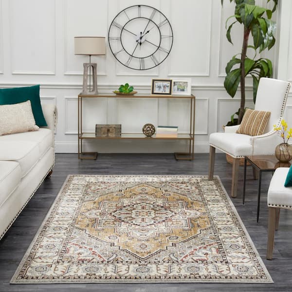 Rene Beige 10 ft. x 12 ft. 11 in. Oriental Area Rug