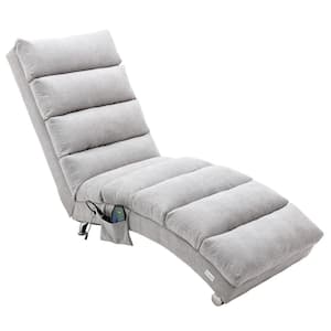 Gray Indoor Polyester Armless Chaise Lounge Chair, Modern Massage Recliner for Office or Living Room