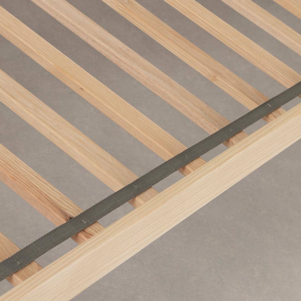 Natural Pine Full Platform Bed with Headboard and Slats