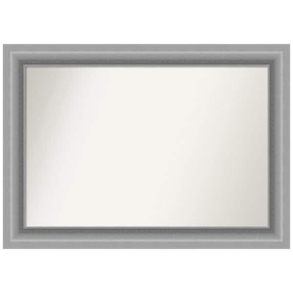 Amanti Art Peak Polished Silver 42 in. W x 30 in. H Non-Beveled Bathroom Wall Mirror in Silver