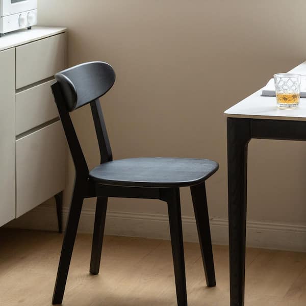 Maurice Black Solid Wood Backrest Armless Dining Chair