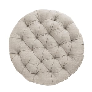 44 in. x 4 in. Indoor Round Papasan Cushion in Sunbrella Cast Silver