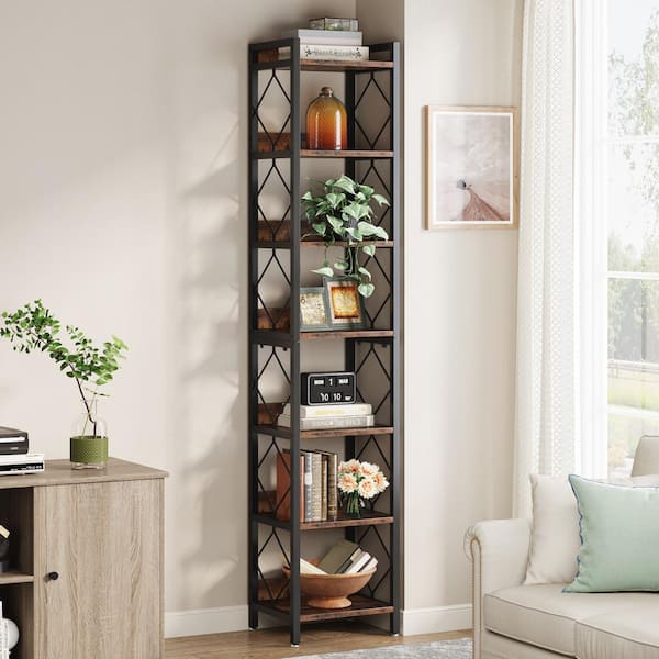 Tribesigns Corner Shelf, 6-Tier Narrow Etagere Bookshelf Storage Rack