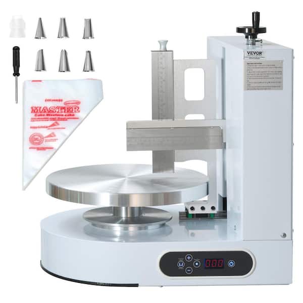 Cake Decorating Machine, 1 Piece, Aluminum Alloy, Classic Cake Pan Sets, Low Noise 25-320RPM Speed, 4-12 in. Cake, White