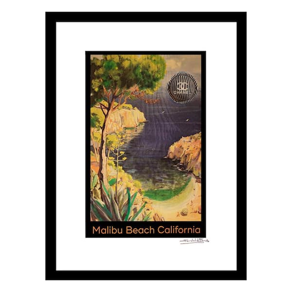 VENICE BEACH Collections Vintage Malibu Beach California by Fairchild Paris 1-Piece Framed Graphic Print 18 in. x 14 in.