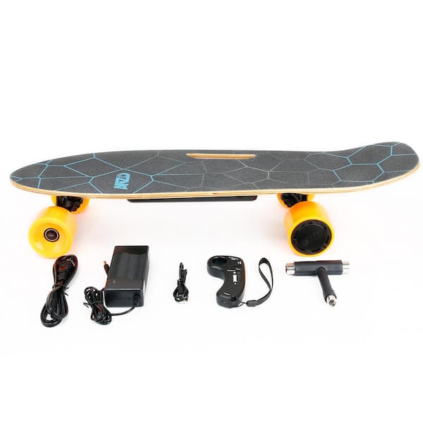 Unbranded Outdoor Small Electric Wood Black Skateboard with Remote Control for Adult Teens and Kids