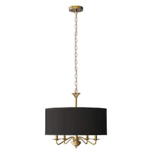 YANSUN 20 in. 5-Light Black Candle Style Empire Chandelier YANSUN 20 in. 5-Light Black Candle Style Empire Chandelier