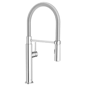 Studio S Single-Handle Pull-Down Sprayer Kitchen Faucet with Spring Spout in Polished Chrome