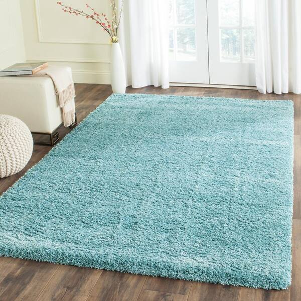 Aqua Blue Indoor Shag Carpet Mat Area Rug 3 x 5 4 x 6 5 x 8 Ft Stain  Resistant