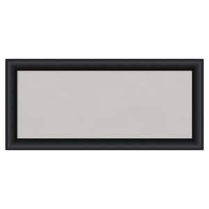 Nero Black Wood Framed Grey Corkboard 33 in. x 15 in. Bulletin Board Memo Board