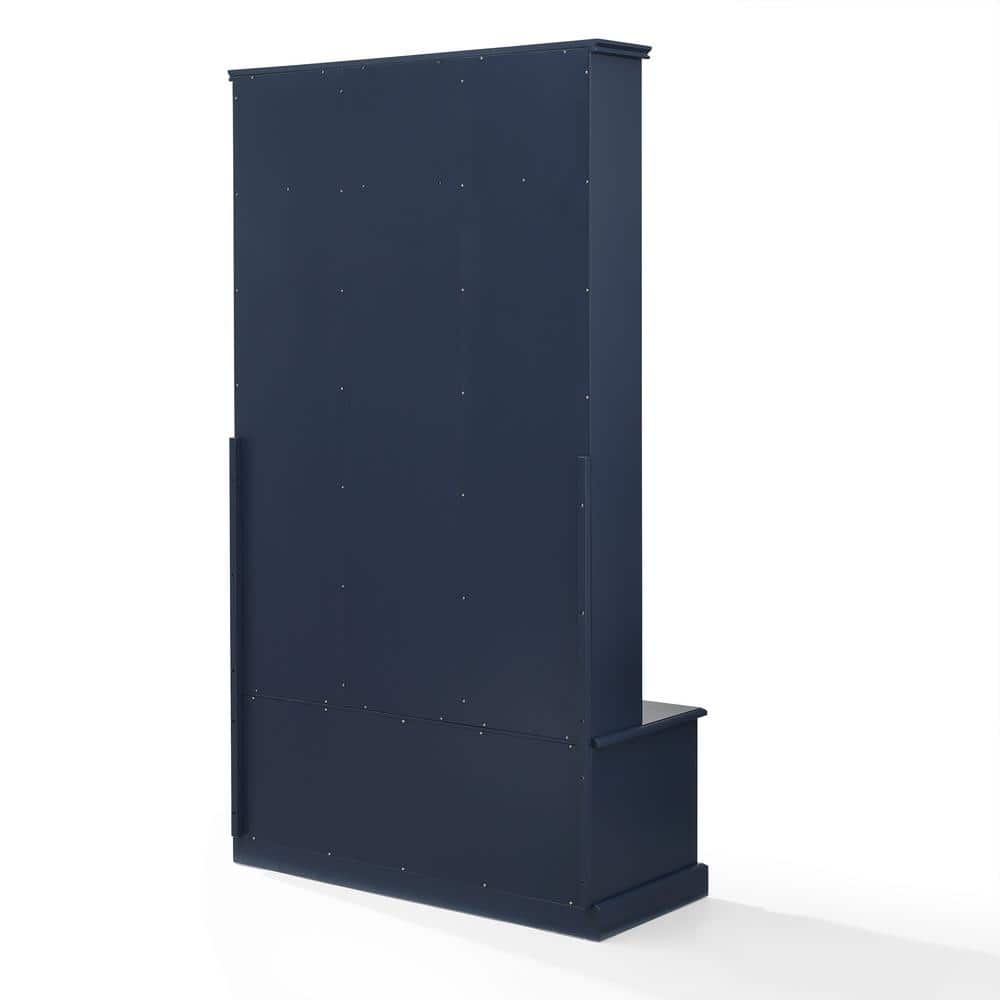 Ellison Hall Tree Navy - Crosley: Bench with Storage, Coat Hooks, Seating Area
