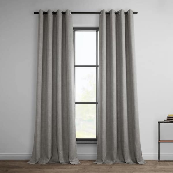 Exclusive Fabrics & Furnishings Clay Faux Linen Grommet Room Darkening Curtain - 50 in. W x 108 in. L (1 Panel)