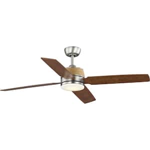 Shaffer II 56 in. Indoor/Outdoor Integrated LED Antique Nickel Coastal Ceiling Fan with Remote for Living Room