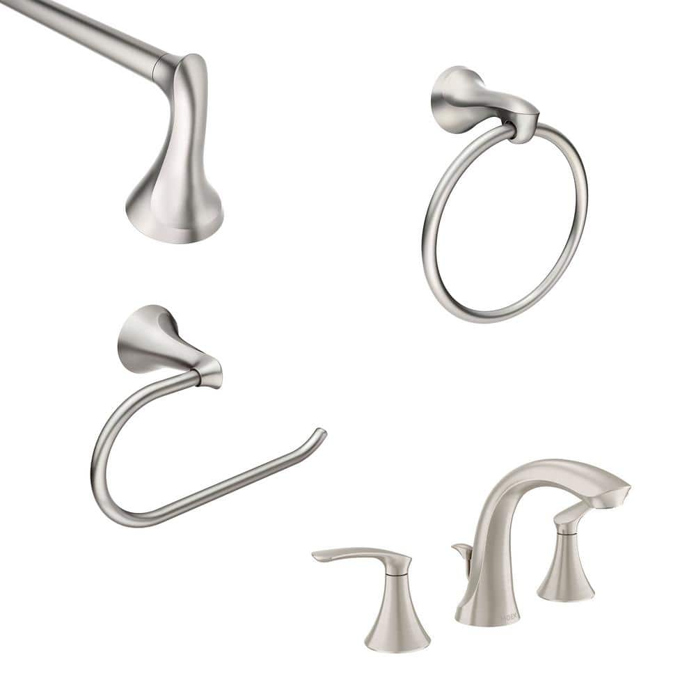 MOEN Darcy 8 in. Widespread 2Handle Bathroom Faucet Kit with Bath Hardware Set in Spot Resist