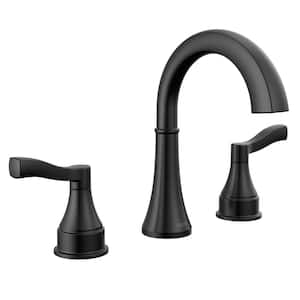 Faryn 8 in. Widespread Double Handle Bathroom Faucet in Matte Black