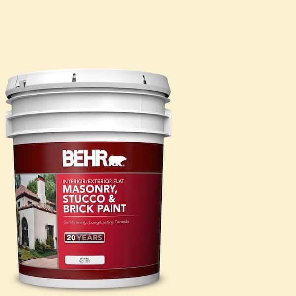 BEHR 5 gal. #P280-1 Summer Bliss Flat Interior/Exterior Masonry, Stucco and Brick Paint