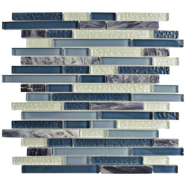 Merola Tile Tessera Piano Gulf 11-3/4 in. x 11-7/8 in. x 8 mm Glass and