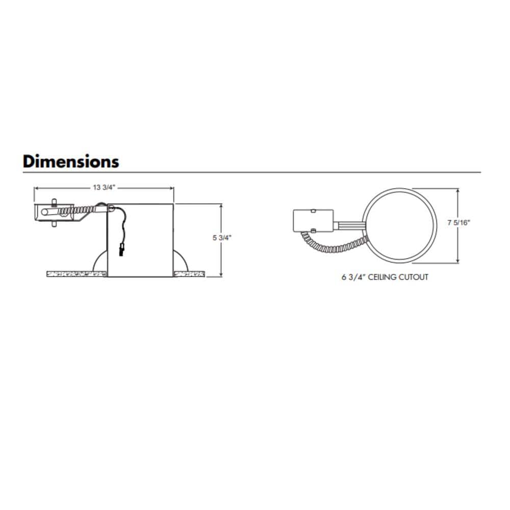 6-Inch Gray LED Remodel Recessed Lighting Housing with Quick Connect