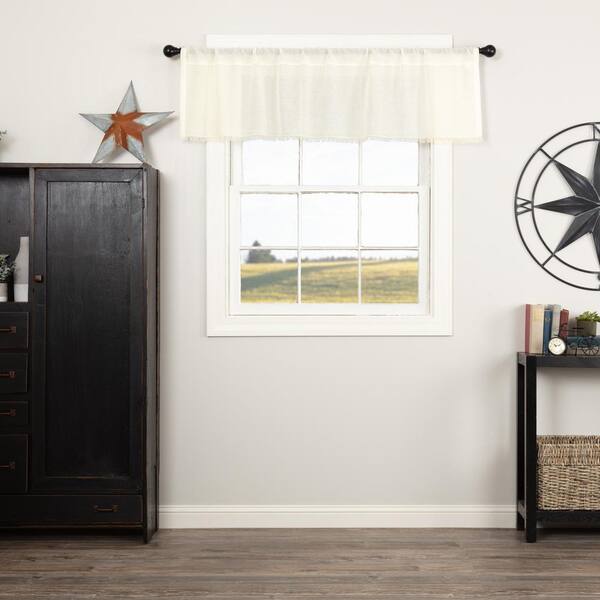 VHC Brands Tobacco Cloth Fringed 60 in. L x 16 in. W Cotton Valance in  Antique White 51390 - The Home Depot
