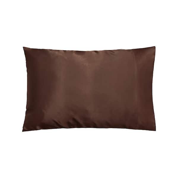 Unbranded Chocolate Satin Standard Pillowcase