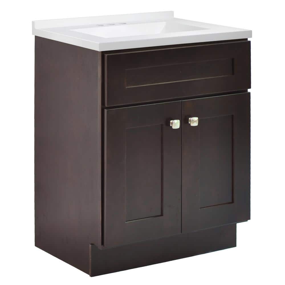 Brookings 25 in. Bathroom Vanity with Cultured Marble Vanity Top - Fully As