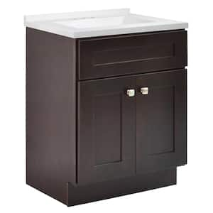 Brookings 25 in. Bathroom Vanity with Cultured Marble Vanity Top - Fully Assembled Bathroom Vanity with Sink, Espresso