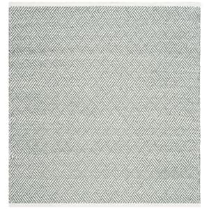 Boston Grey 4 ft. x 4 ft. Square Gradient Geometric Solid Area Rug
