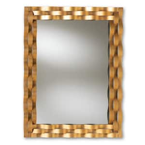 Large Rectangle Antique Gold Contemporary Mirror (42 in. H x 31.8 in. W)