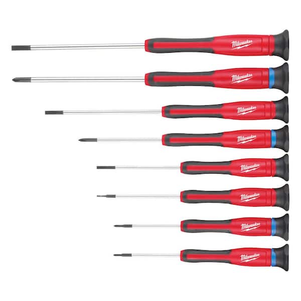 Milwaukee Precision Phillips-Slotted Screwdriver Set (8-Piece) 48