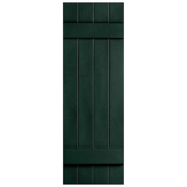 14.31 in. W x 51 in. H Polypropylene Pine Board and Batten Joined Exterior Shutters