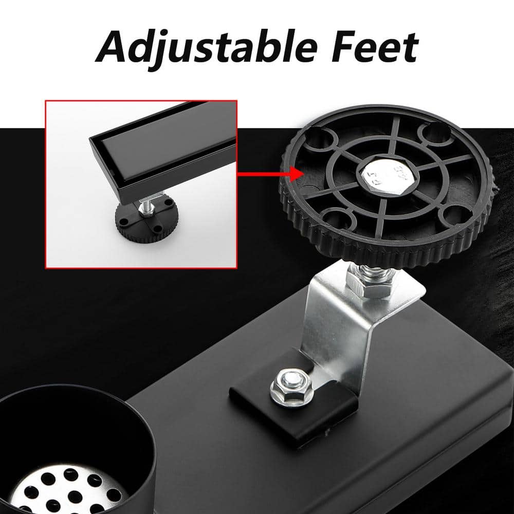 36-Inch Matte Black Stainless Steel Linear Shower Drain