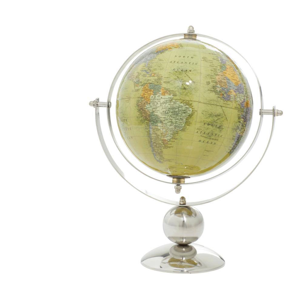 Silver and Yellow Stainless Steel 11" Decorative Globe